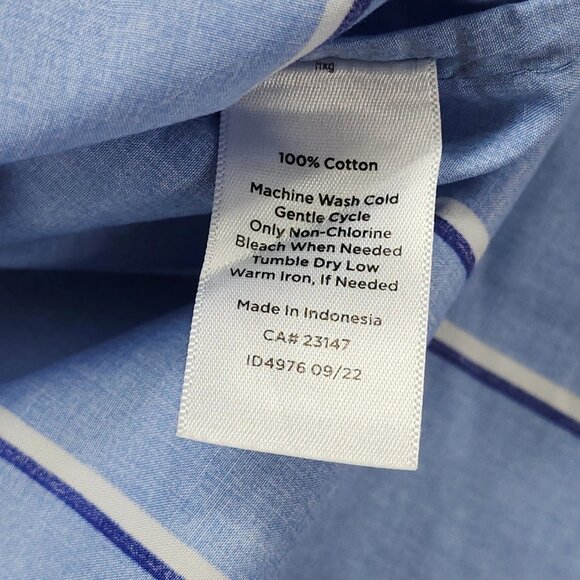Talbots Top Womens S Blue Striped Classic Cotton Shirt Long Sleeve Button Up - Picture 5 of 7